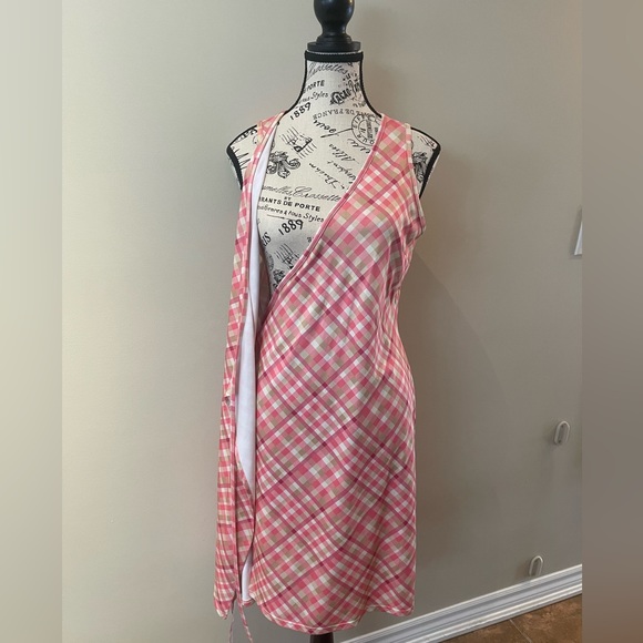 Tristan Pink Checkered Wrap Dress - Picture 5 of 10